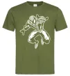 Чоловіча футболка Spiderman Jump Оливковий фото