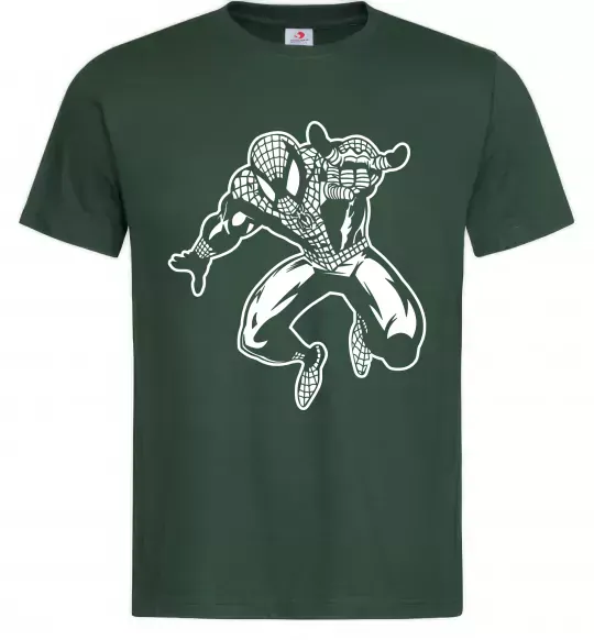 Чоловіча футболка Spiderman Jump Темно-зелений фото