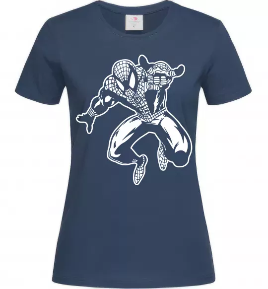 Жіноча футболка Spiderman Jump Темно-синій фото