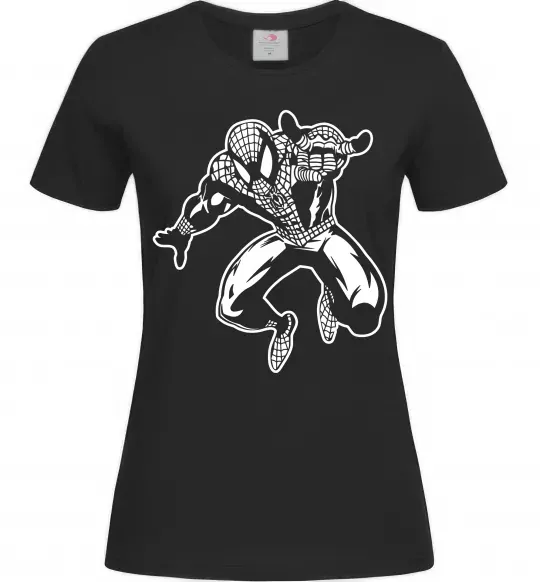 Жіноча футболка Spiderman Jump Чорний фото