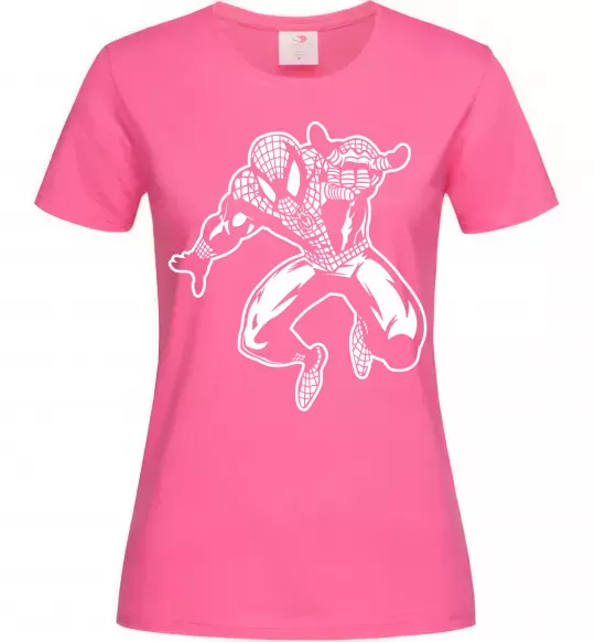 Жіноча футболка Spiderman Jump Яскраво-рожевий фото