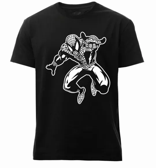 Мужская премиум футболка Spiderman Jump Черный фото