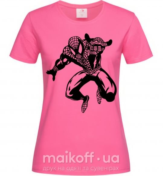 Жіноча футболка Spiderman Jump Яскраво-рожевий фото