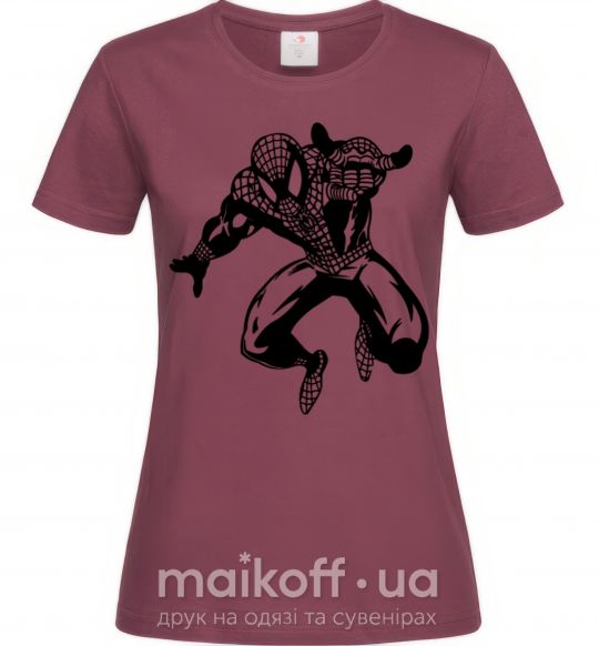 Жіноча футболка Spiderman Jump Бордовий фото