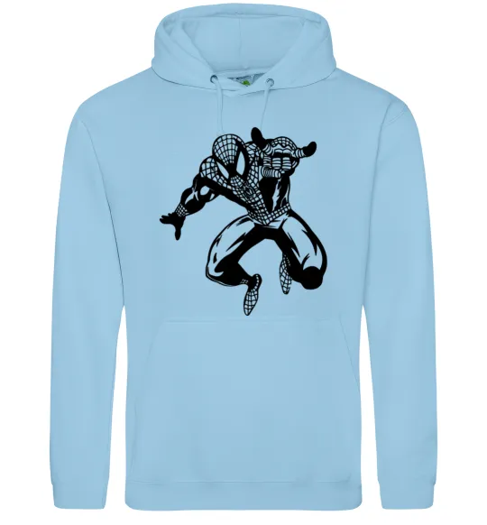 Мужская толстовка (худи) Spiderman Jump Голубой фото