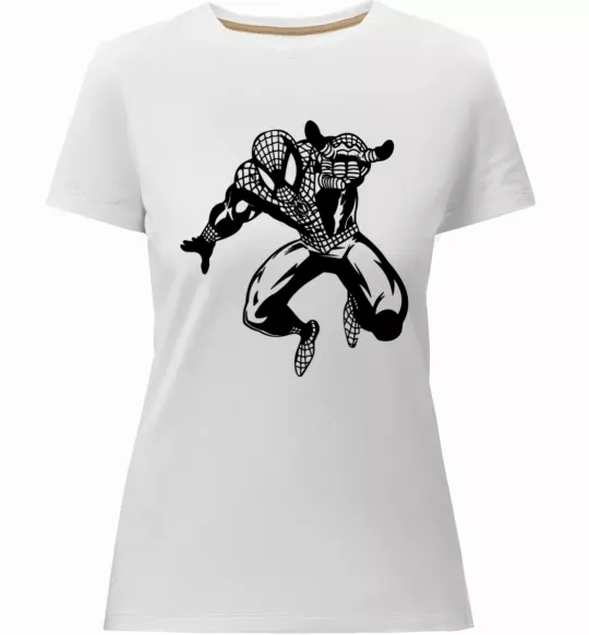 Женская премиум футболка Spiderman Jump Белый фото