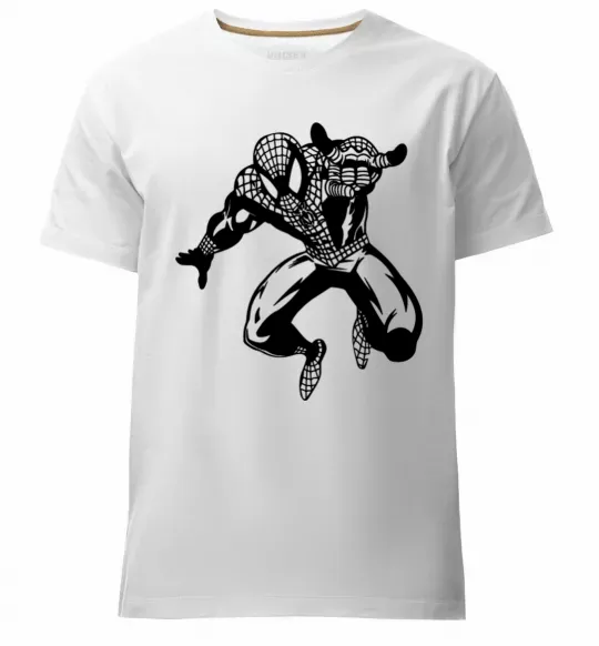 Мужская премиум футболка Spiderman Jump Белый фото