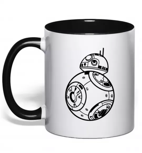Чашка з кольоровою ручкою BB8 Чорний фото