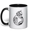 Чашка з кольоровою ручкою BB8 Чорний Чашка з кольоровою ручкою BB8 Чорний фото