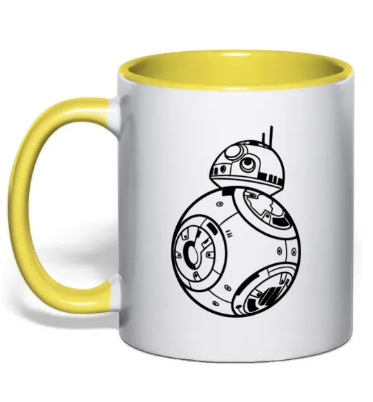 Чашка з кольоровою ручкою BB8 Лимонний фото