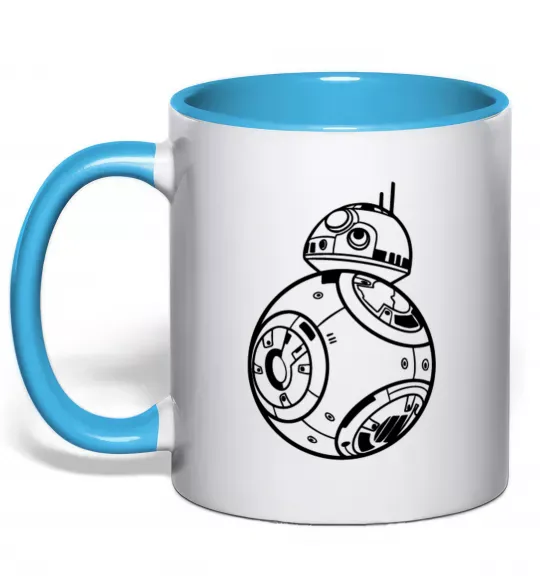 Чашка з кольоровою ручкою BB8 Блакитний фото