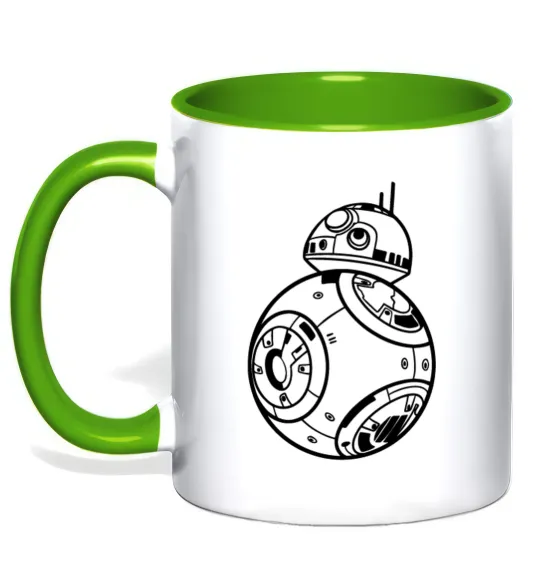 Чашка з кольоровою ручкою BB8 Зелений фото
