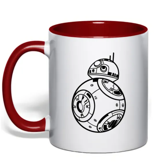 Чашка з кольоровою ручкою BB8 Червоний фото