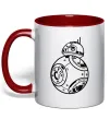 Чашка з кольоровою ручкою BB8 Червоний Чашка з кольоровою ручкою BB8 Червоний фото