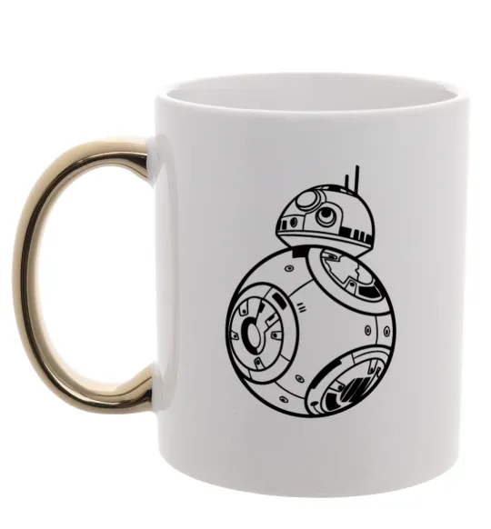 Чашка з кольоровою ручкою BB8 Золото фото