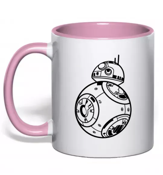 Чашка з кольоровою ручкою BB8 Ніжно рожевий фото