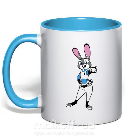 Чашка з кольоровою ручкою Джуди Хопс Блакитний фото