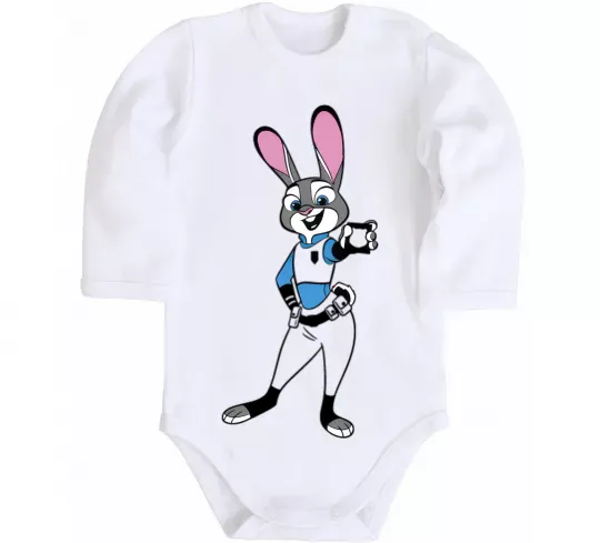 Дитячий бодік Джуді Хопс Білий фото