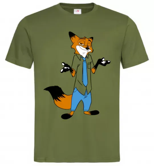 Мужская футболка Нік Оливковый фото