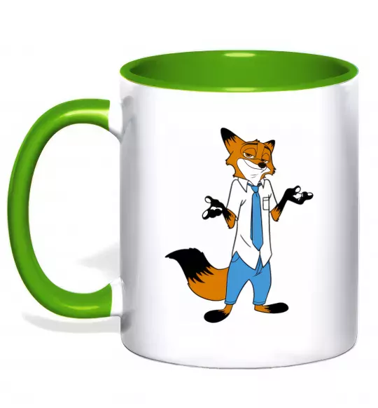 Чашка с цветной ручкой Нік Зеленый фото