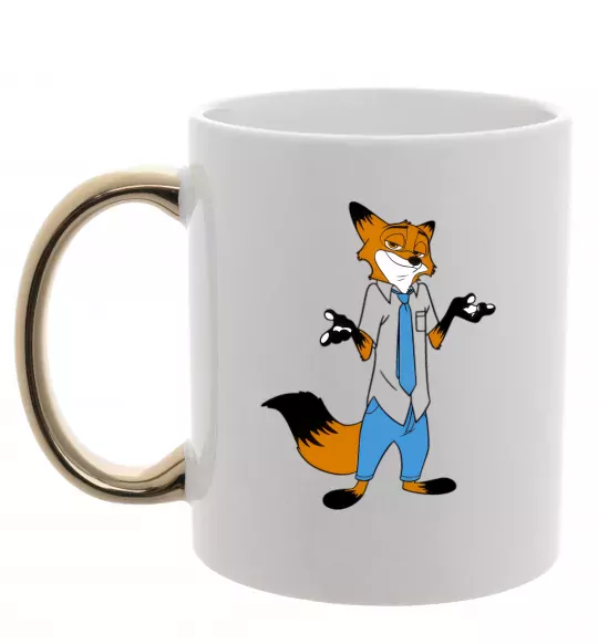 Чашка с цветной ручкой Нік Золото фото