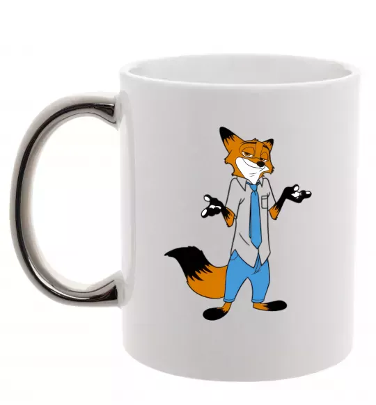 Чашка с цветной ручкой Нік Серебро фото