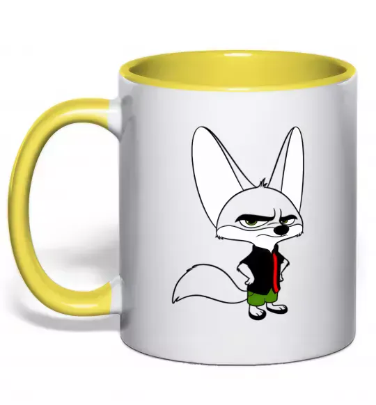 Чашка з кольоровою ручкою Finnick Сонячно жовтий фото