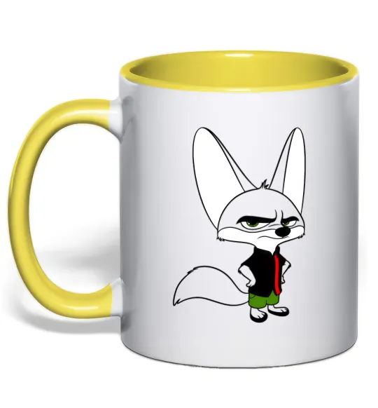 Чашка з кольоровою ручкою Finnick Лимонний фото