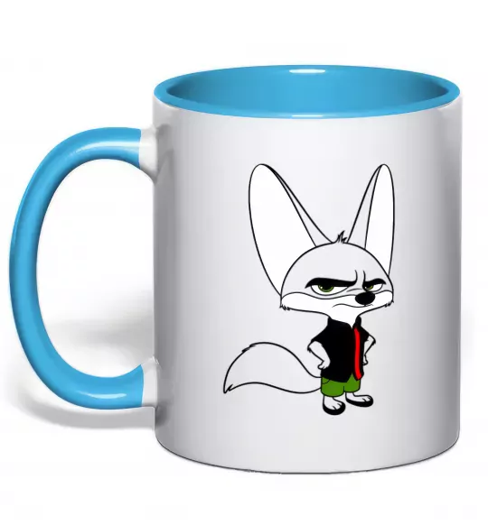 Чашка з кольоровою ручкою Finnick Блакитний фото