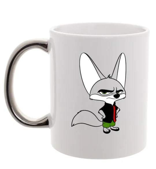 Чашка з кольоровою ручкою Finnick Срібло фото