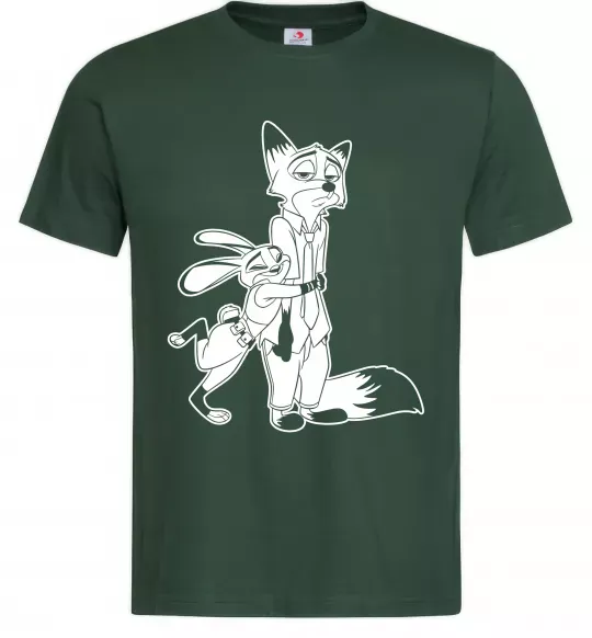 Чоловіча футболка Джуді та Нік Темно-зелений фото