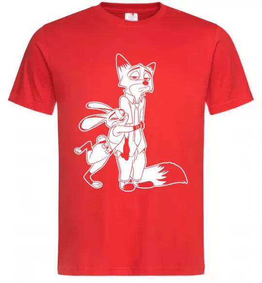 Чоловіча футболка Джуді та Нік Червоний фото