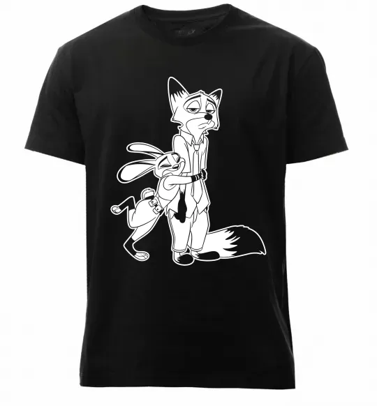 Мужская премиум футболка Джуді та Нік Черный фото