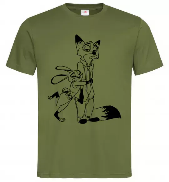 Чоловіча футболка Джуді та Нік Оливковий фото