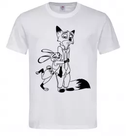 Мужская футболка Джуді та Нік Белый фото