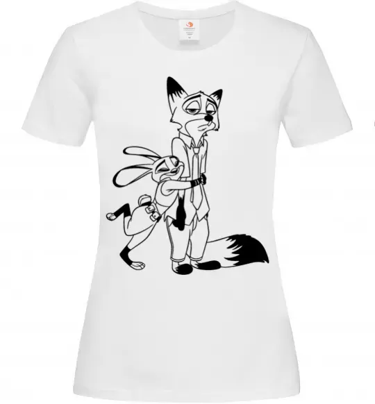 Жіноча футболка Джуді та Нік Білий фото