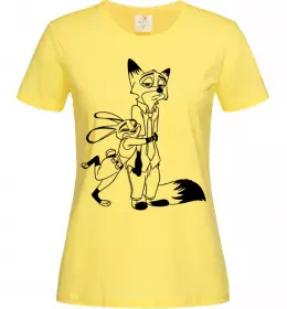 Жіноча футболка Джуді та Нік Лимонний фото