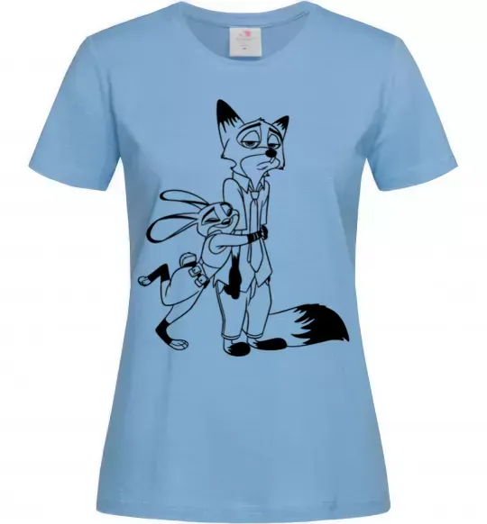 Жіноча футболка Джуді та Нік Блакитний фото