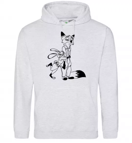 Чоловіча толстовка (худі) Джуді та Нік Сірий меланж фото