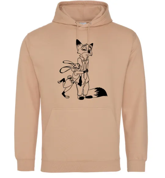 Чоловіча толстовка (худі) Джуді та Нік Пісочний фото