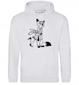 Женская толстовка (худи) Джуді та Нік Серый меланж фото