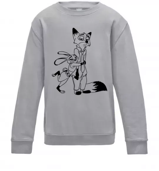 Детский Свитшот Джуді та Нік Серый меланж фото