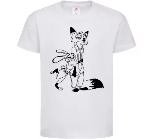 Дитяча футболка Джуді та Нік Білий фото