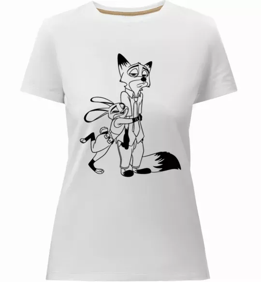 Женская премиум футболка Джуді та Нік Белый фото