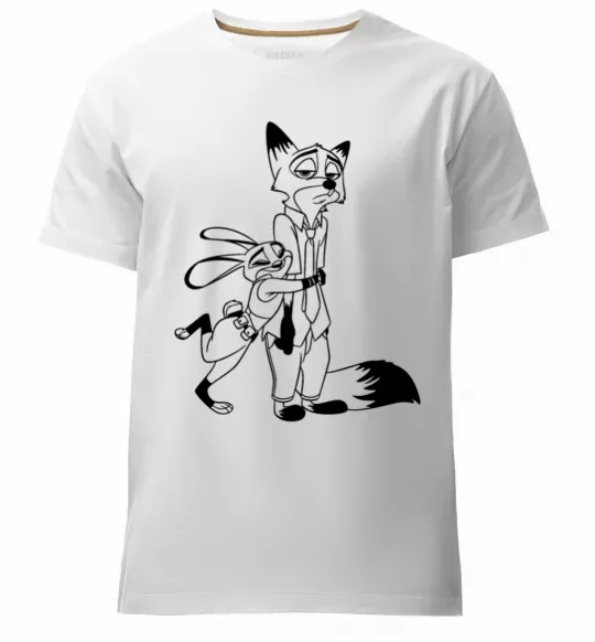 Мужская премиум футболка Джуді та Нік Белый фото