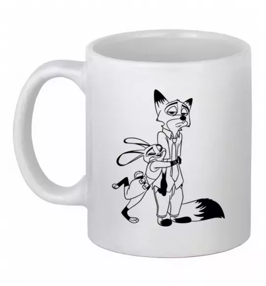 Чашка керамічна Джуді та Нік Білий фото