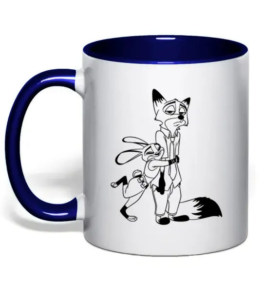 Чашка з кольоровою ручкою Джуді та Нік Глибокий темно-синій фото