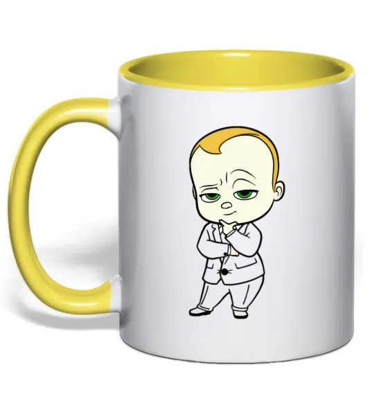 Чашка с цветной ручкой Босс Молокосос Лимонный фото