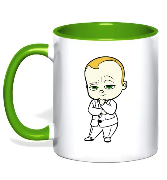 Чашка с цветной ручкой Босс Молокосос Лаймовый фото