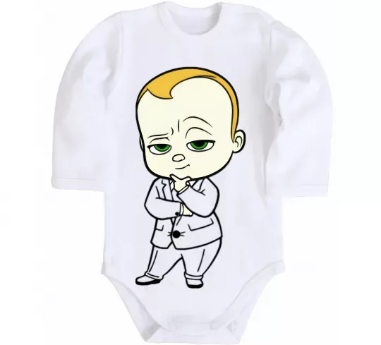 Детский боди Босс Молокосос Белый фото